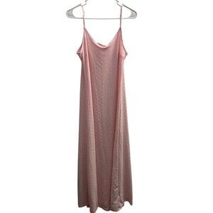 Women's summer maxi dress coverup pink Small beach pool long sundress sleeveless